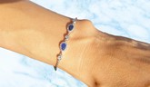 Silver Artificial Sapphire Bracelet